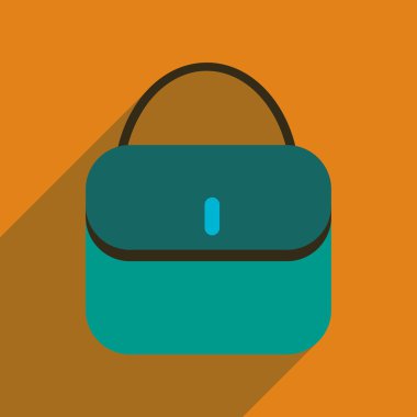 Uzun gölge debriyaj çanta ile düz simgesi