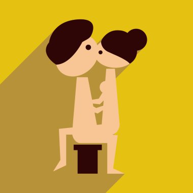 Uzun gölge Kamasutra ile düz web simgesi