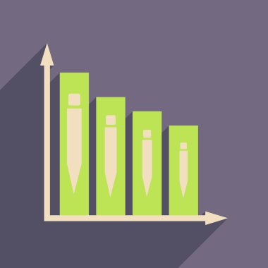 Uzun gölge inşaat infographics düz web simgesi