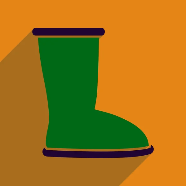 Icono plano con botas ugg sombra larga — Vector de stock