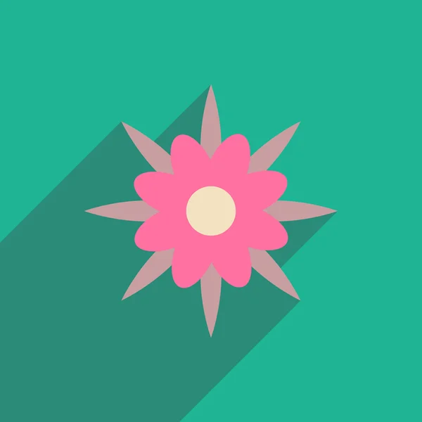 Ploché ikony s dlouhý stín květu silueta — Stockový vektor