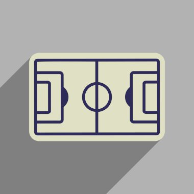 Uzun gölge futbol sahası ile düz web simgesi