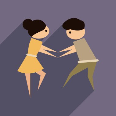 Uzun gölge dansçılar Çift düz web simgesi