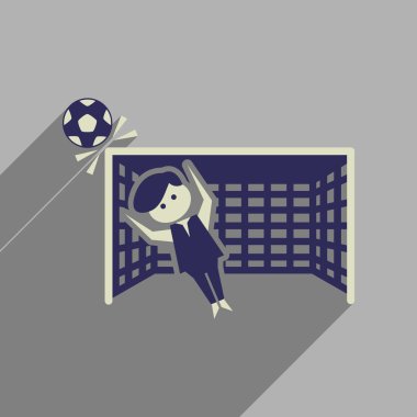 Uzun gölge kaleci ile düz web simgesi