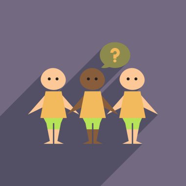 Uzun gölge yarış insanlar düz web simgesi