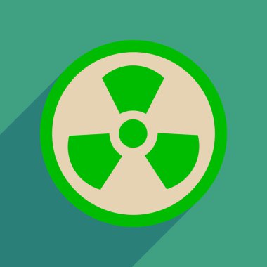 Uzun gölge toksik sembolü ile düz web simgesi