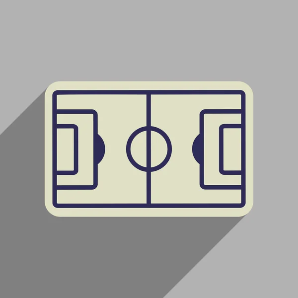 Flache Web-Ikone mit langem Schatten Fußballfeld — Stockvektor