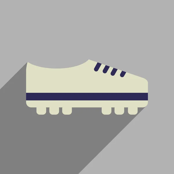 Значок плоской паутины с длинными теневыми футбольными туфлями — стоковый вектор