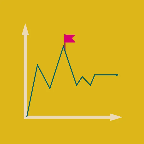 Flache Web-Symbol auf stilvollem Hintergrund Wirtschaft Graph — Stockvektor