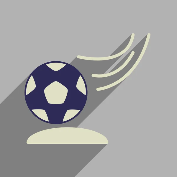 Platt spindelväv ikonen med långa skugga fotboll — Stock vektor