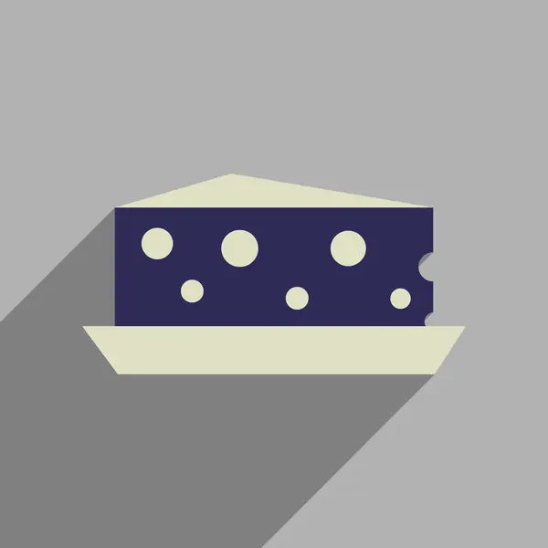 Значок плоской паутины с длинным теневым сыром Holland — стоковый вектор