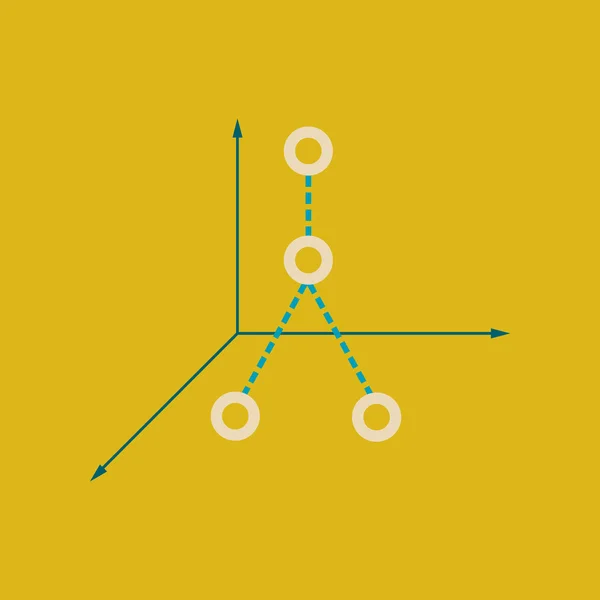 Icône web plat sur fond élégant graphique de l'économie — Image vectorielle