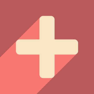 Düz gölge simgesi ve mobil uygulama artı ile