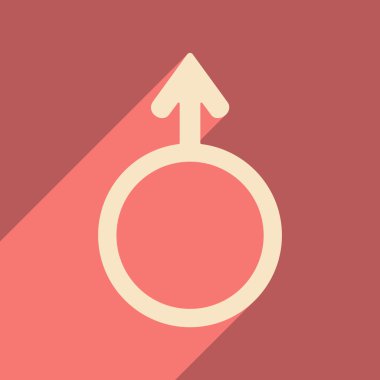 Düz gölge simgesi ve mobil uygulama eşitlik cinsiyetler ile