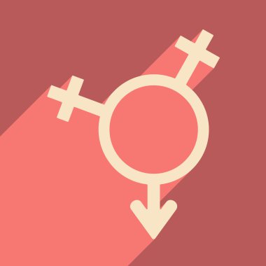 Düz gölge simgesi ve mobil uygulama eşitlik cinsiyetler ile