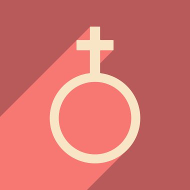 Düz gölge simgesi ve mobil uygulama eşitlik cinsiyetler ile