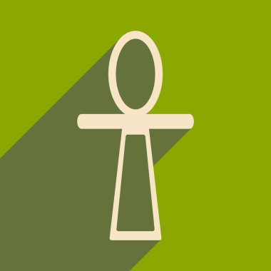 Düz gölge simgesi ve mobil uygulama Antik Mısır ankh ile