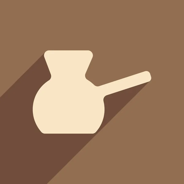 Plochá s ikonou stín a káva Turek mobilní aplikace — Stockový vektor