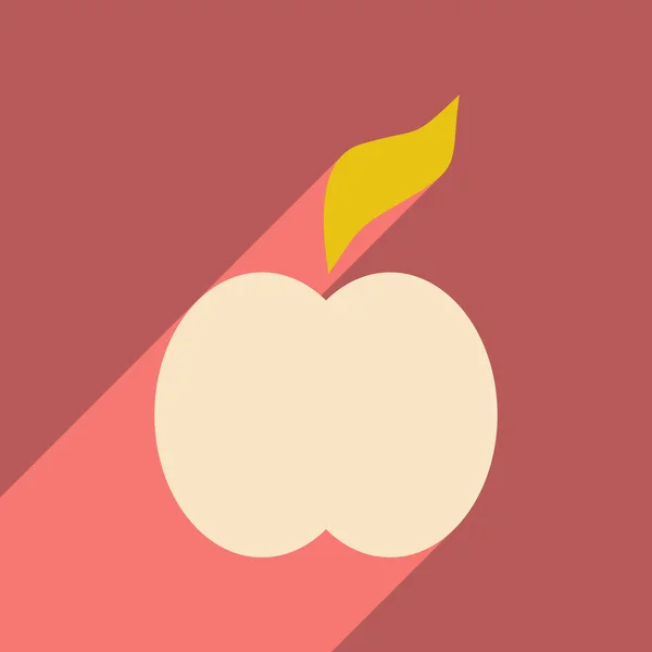 Piso con icono de sombra y aplicación móvil manzana — Vector de stock