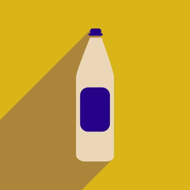 Uzun gölge şişe suyu ile düz web simgesi