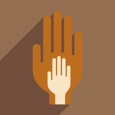 Düz gölge simgesi ve mobil uygulama güven logo ile