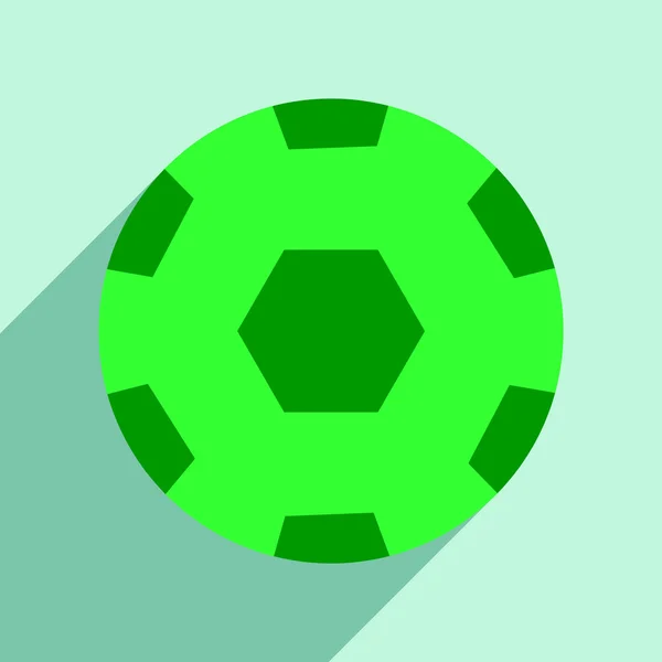 Plano com ícone de sombra e bola de futebol aplicação móvel —  Vetores de Stock
