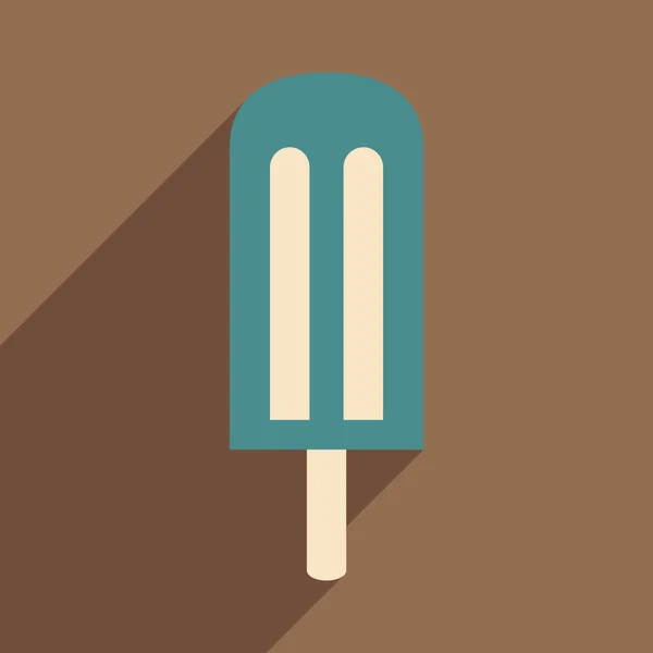 Plat avec icône d'ombre et application mobile glace lolly — Image vectorielle