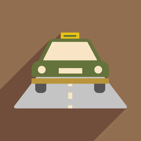 Piso con icono de sombra y aplicación móvil taxi — Archivo Imágenes Vectoriales