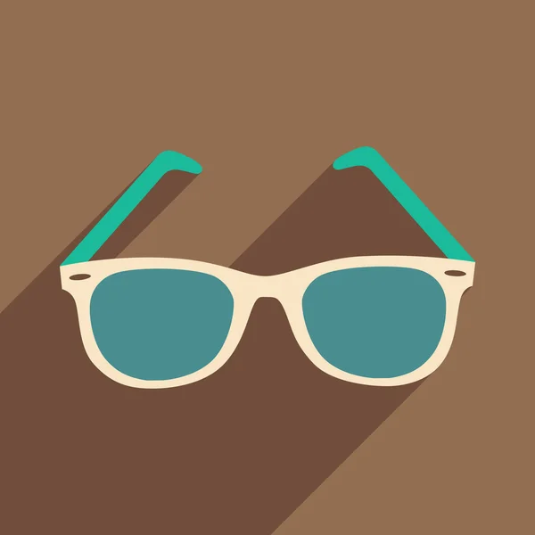Piso con icono de sombra y gafas de sol de aplicación móvil — Archivo Imágenes Vectoriales