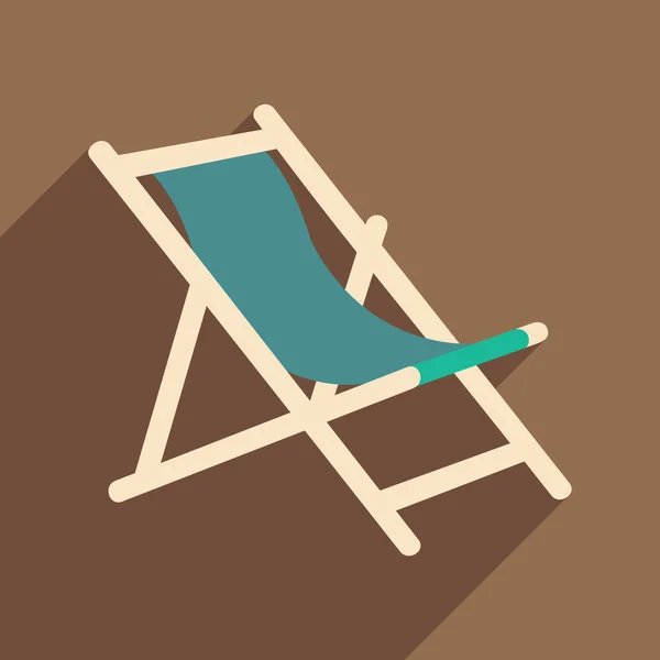 Piso con icono de sombra y silla de cubierta de aplicación móvil — Archivo Imágenes Vectoriales