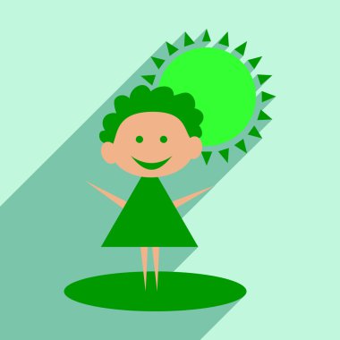 Düz gölge simgesi ve mobil uygulama bebek yürüme ile