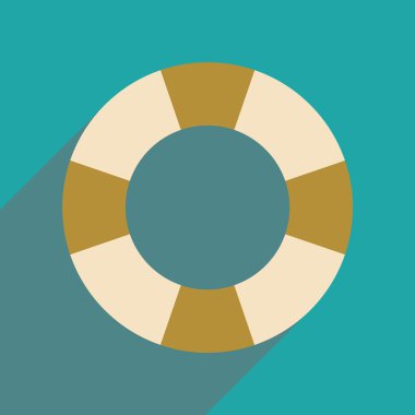 Uzun gölge Lifebuoy düz web simgesi