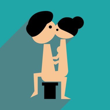 Uzun gölge Kamasutra ile düz web simgesi