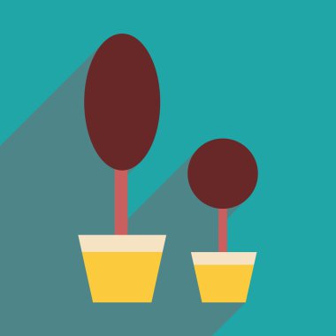 Uzun gölge houseplants düz web simgesi