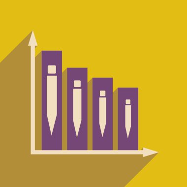 Uzun gölge inşaat infographics düz web simgesi