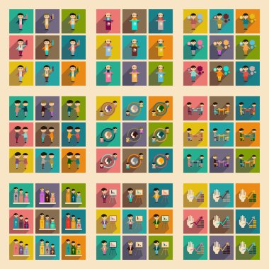 Düz kutsal kişilerin resmi ile uzun gölge iş kavramı