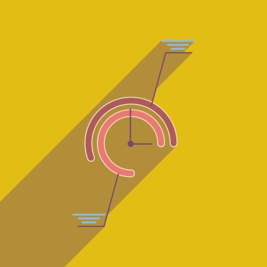 Uzun gölge ekonomik grafik ile düz web simgesi