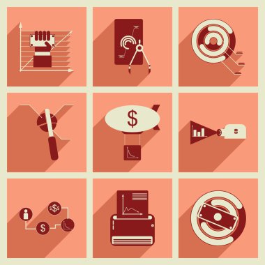 Düz kutsal kişilerin resmi ile uzun gölge ekonomi infographics kavramı