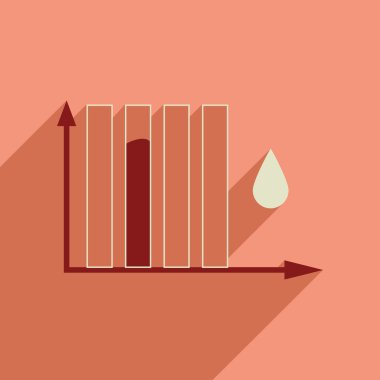Uzun gölge su grafik ile düz web simgesi
