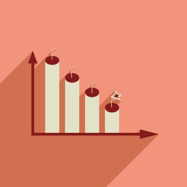 Uzun gölge grafik ile düz web simgesi