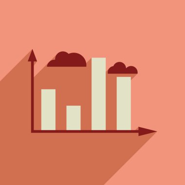 Uzun gölge grafik ile düz web simgesi