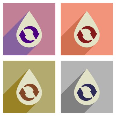 Düz kutsal kişilerin resmi ile uzun gölge kavramı bırakın geri dönüşüm okları