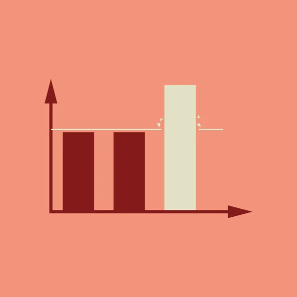 Icône web plat sur fond élégant graphique de l'économie — Image vectorielle