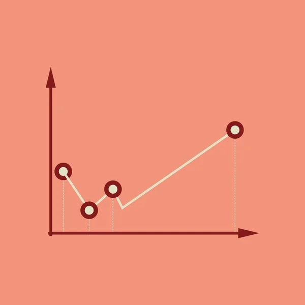 Icono web plano en elegante gráfico de economía de fondo — Vector de stock