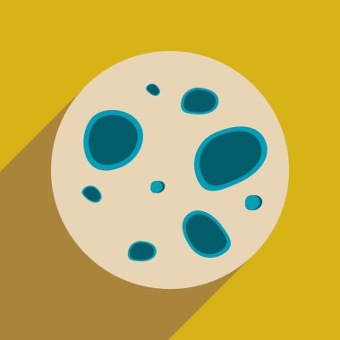 Uzun gölge moon ile düz web simgesi