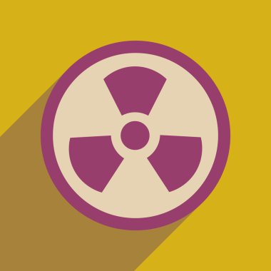 Uzun gölge toksik sembolü ile düz web simgesi