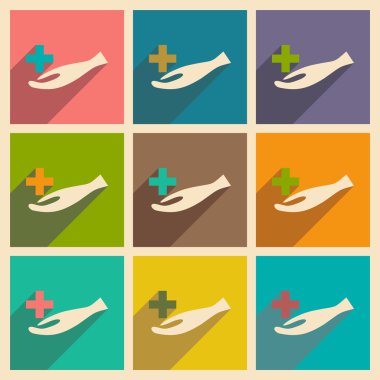 Düz gölge kavramı ve mobil uygulama logo yardım masası ile