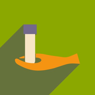 Düz gölge simgesi ve mobil uygulama laboratuarı logo ile