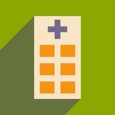 Düz gölge simgesi ve mobil uygulama poliklinik ile