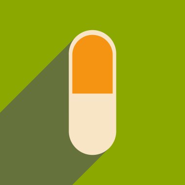 Düz gölge simgesi ve mobil uygulama İlaç sanayii ile